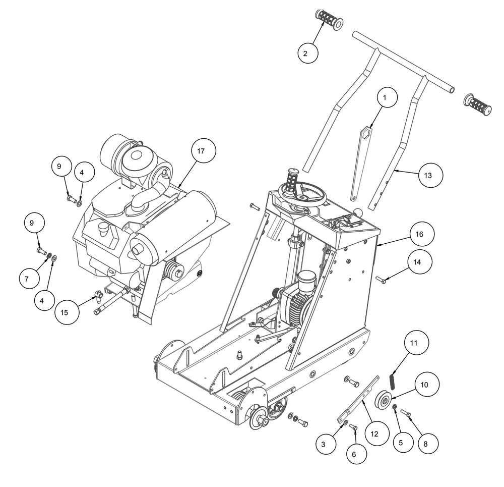 Section 02 Diagram and Parts List for MK-2420HSP 170954 MK Diamond Concrete Saw